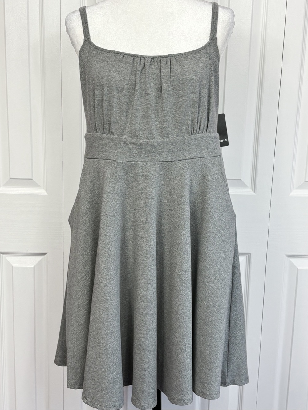 NWT Torrid Heather Grey Knit Fit & Flare Mini Foxy Skater Tank Dress Large
